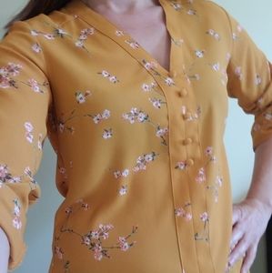 Express floral portofino blouse
